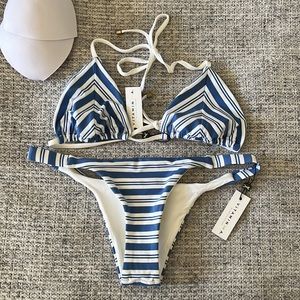 Vitamin A striped bikini NWT